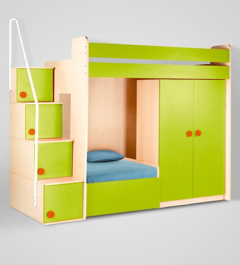 Buy Flexi Wardrobe Bed Unit In Green By Yipi Online Bed Units