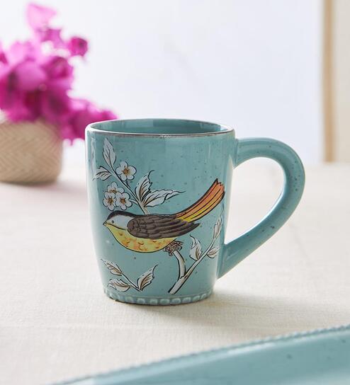 Flora Dolomite 200ml Blue Coffee Mug