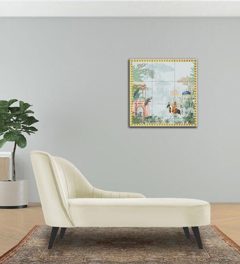 Flora RHS Velvet Chaise Lounger In Warm White Colour