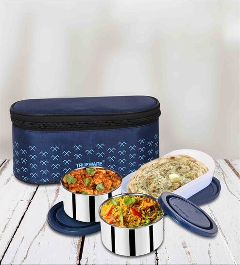 Tupperware Plastic Lunch Box, 10-inch, Multicolour (Set of 2) - 500 ml  Medium Size Tiffin Box