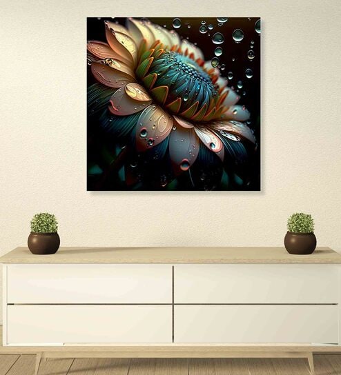 Floral Multicolour Canvas Framed Wall Painting