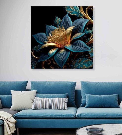 Floral Multicolour Canvas Framed Wall Painting