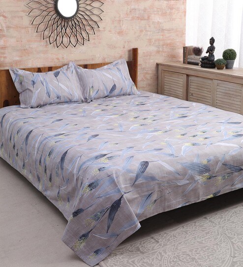 Buy 100 Cotton 180tc Double Bedsheet With 2 Pillow Covers By