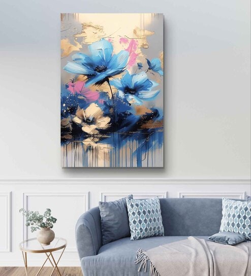 Floral Symphony 16inx20in Gallery Wrap Canvas Painting for Living Room