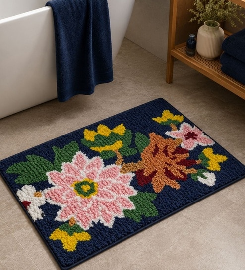 Green Aesthetic Flowe Bath Mat (40x60 CM)