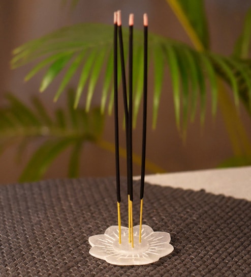 Floral White Colour Marble Incense Stick Holder