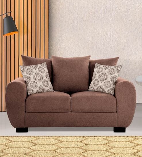 Florence Fabric 2 Seater Sofa in Brown Colour