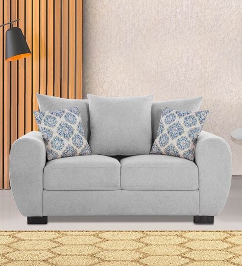 Florence Fabric 2 Seater Sofa in Light Grey Colour