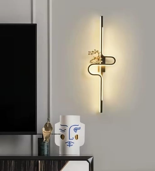 Florence Halo 3C LED Black Metal Profile 31 Inch  Wall Sconce