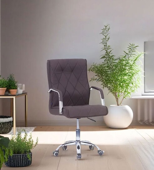Florence Leatherette Executive Chair in Brown Colour