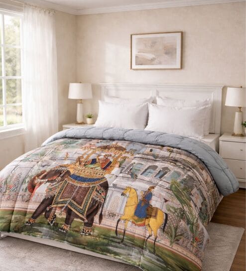 Mauve Digital Goose Down Filling Reversible 230 GSM Double Bed AC Comforter