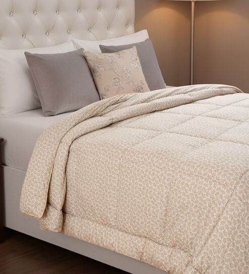 Camel Goose Down Filling 230 GSM Double Bed AC Comforter With Minimal Print
