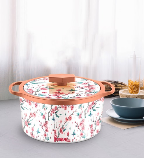 Florra  Red Plastic & Steel thermoware 1000ML Casserole