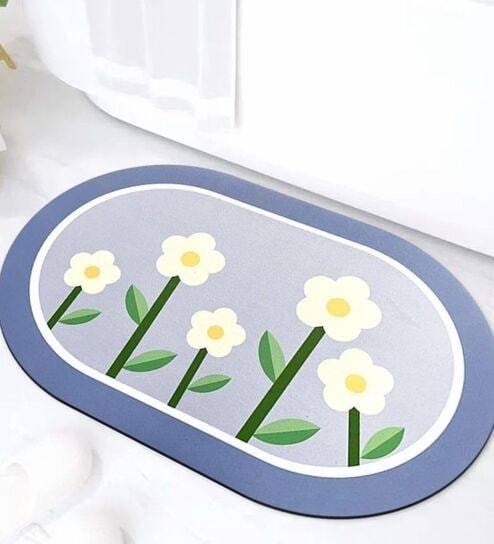 Multicolor Floral Anti-Slip Bath Mat