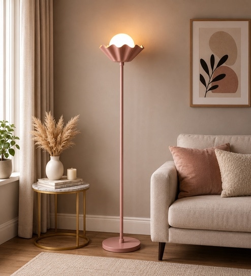 Flower Floor Lamp With Ball Colour Pink