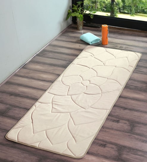Ivory Flower Micro Yoga Mat