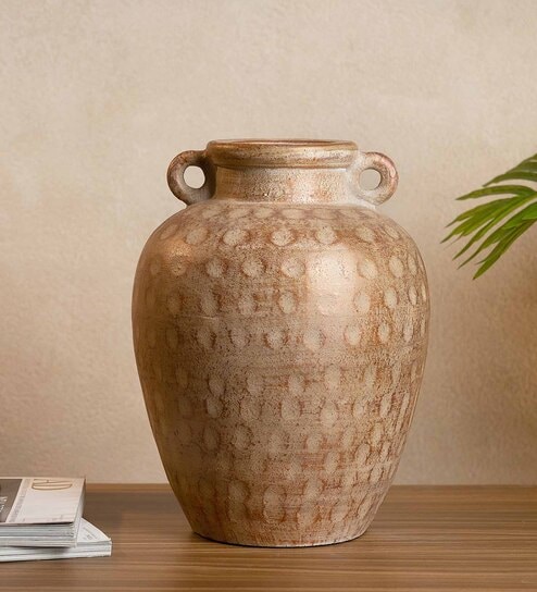 (1Pc) Gold Terracotta Decorative Vase For Living Room Decor