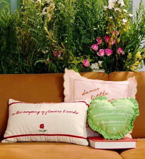 Flowers & Words Multipurpose Cushion