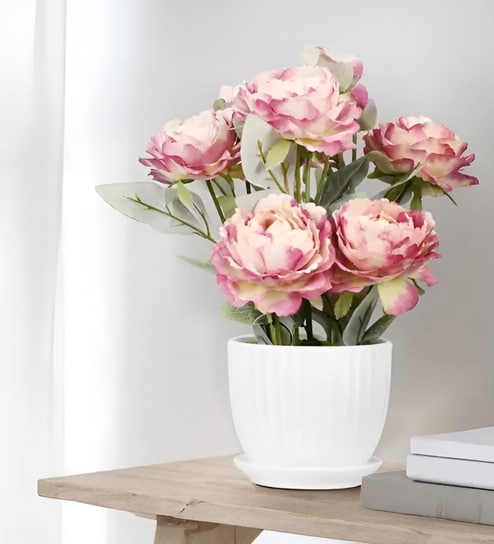 Nine Heads Peony Flowers - Purple - 15 Inches