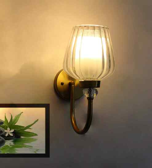 Fluted Clear Tulip Glass Wall Sconce