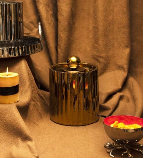 Fluted Gold Stainless Steel Ice Bucket