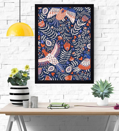Flying Birds Texture Paper Framed Art Print  by Cheque Decor