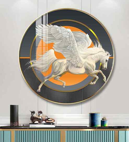 Flying Horse Business Success Acrylic Round Wall Art
