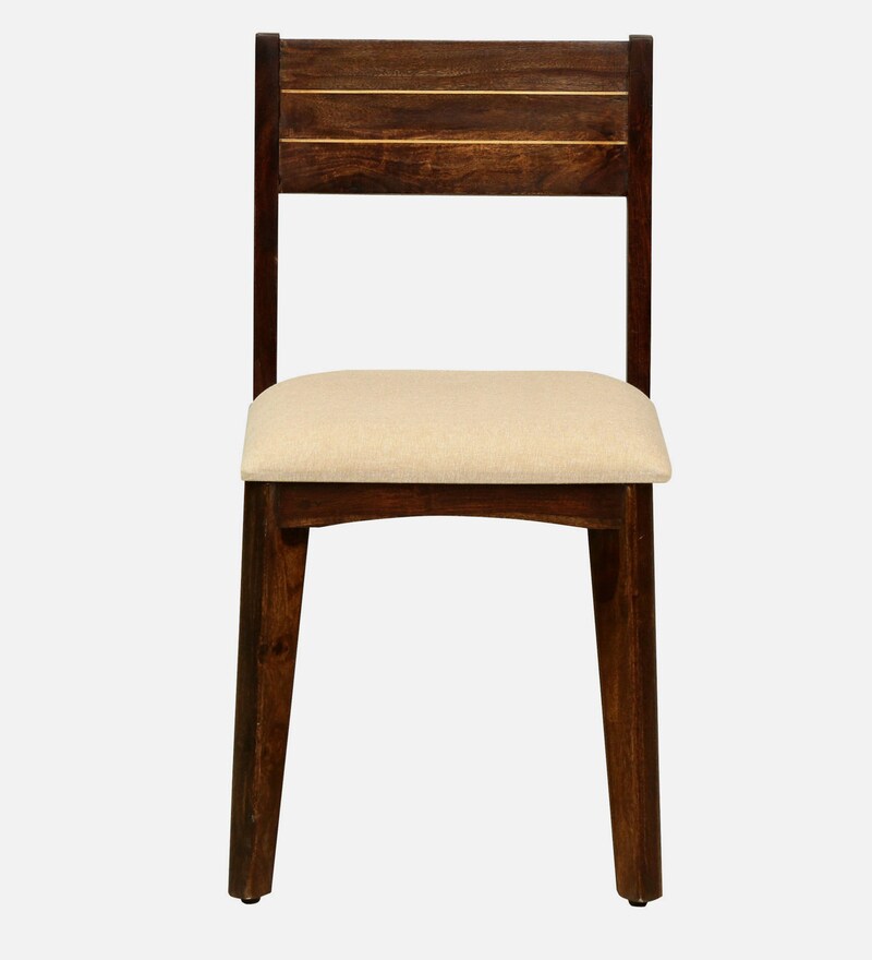 Buy Flair Sheesham Wood Cushioned Dining Chair With Brass Inlay In