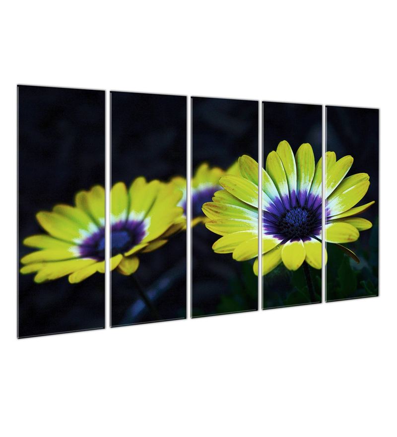 Buy Floral Art Wood Framed Velvet Laminated Art Print by Wens Online