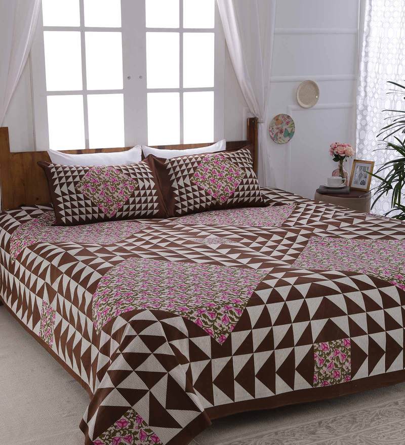 Buy Cotton 300tc King Size Bedsheet With 2 Pillow Covers By Sleep