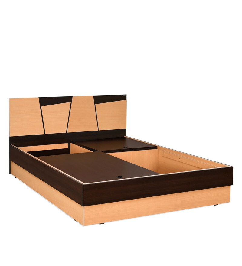 Buy Floret King Size Bed With Box Storage In Bovrian Beach Finish By