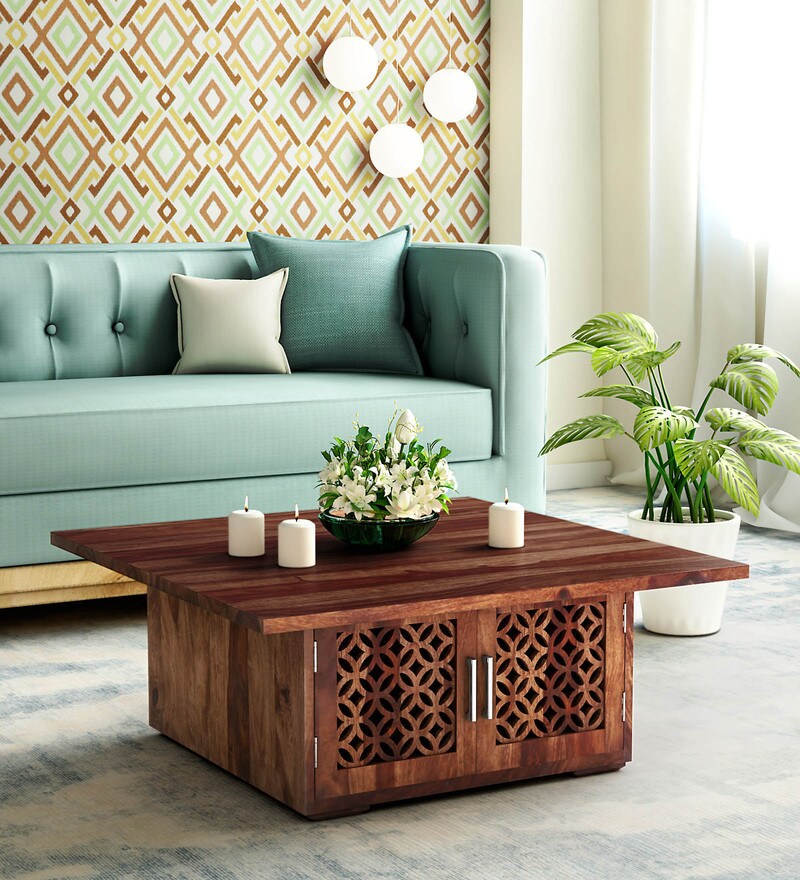 Buy Florito Solid Wood Coffee Table in Provincial Teak Finish