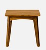 Flair Sheesham Wood Brass Inlay End Table In Rustic Teak Finish