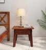 Flair Sheesham Wood Bedside Table In Provincial Teak Finish With Drawer