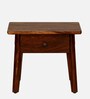 Flair Sheesham Wood Bedside Table In Provincial Teak Finish With Drawer