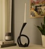Flame Twisted In Black Candle Holder