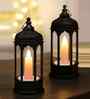 Flameless  Antique Plastic Black Lanter Lamp