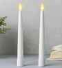 Flameless Taper Plastic White Candle stick