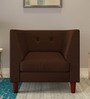 Adorn Homez Flamingo Fabric 1 Seater Sofa in Brown Colour