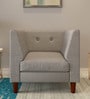 By Adorn Homez Flamingo Fabric 1 Seater Sofa In Grey Colour