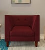 Adorn Homez Flamingo Fabric 1 Seater Sofa in Maroon Colour