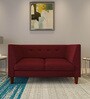 Adorn Homez Flamingo Fabric 2 Seater Sofa in Maroon Colour