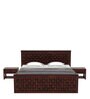 Flamingo Sheesham Wood King Size Bed in Walnut Finish with Drawer Storage