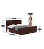 Flamingo Sheesham Wood King Size Bed in Walnut Finish with Drawer Storage