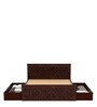 Flamingo Sheesham Wood King Size Bed in Walnut Finish with Drawer Storage
