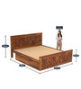 Flamingo King Size Bed with Box Storage in Teak Finish