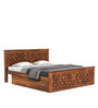 Flamingo King Size Bed with Box Storage in Teak Finish