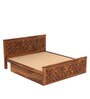 Flamingo King Size Bed with Box Storage in Teak Finish