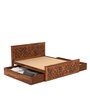 Flamingo King Size Bed with Box Storage in Teak Finish