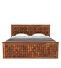 Flamingo King Size Bed with Box Storage in Teak Finish